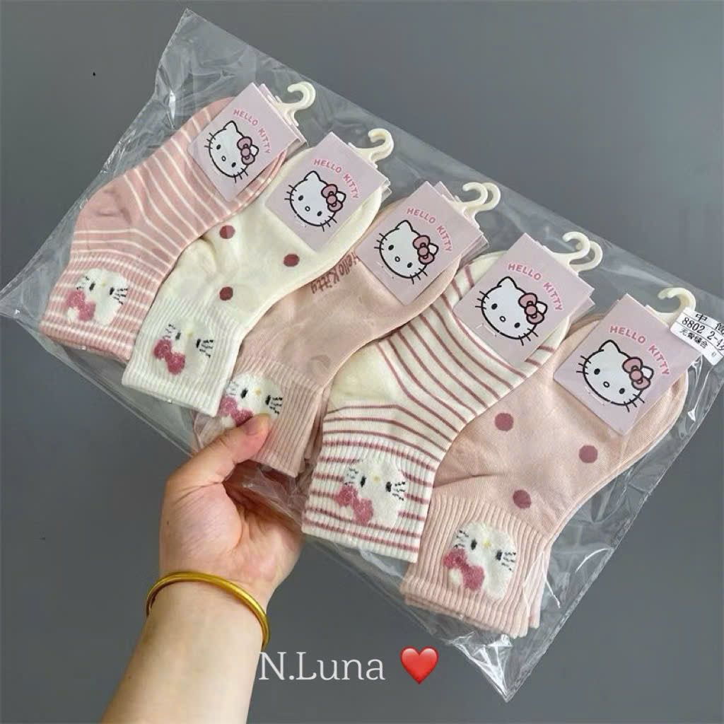 Set 10 đôi tất hello kitty cho bé 2-12y