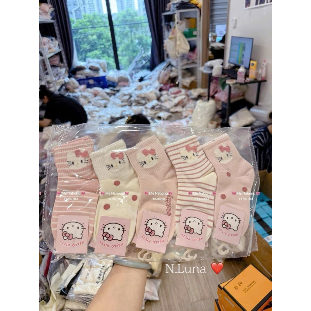 Set 10 đôi tất hello kitty cho bé 2-12y