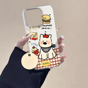 Mạng lưới màu đỏ west highland cho iphone 17/16/15 dễ thương vỏ điện thoại 14/13/11 đơn giản