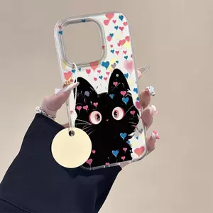 Màn hình đầy đủ tình yêu mèo áp dụng cho iphone 17/16/15 dễ thương điện thoại trường hợp 14/13/11 đơn giản