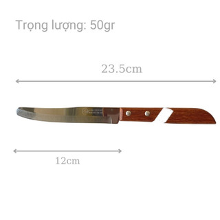 Dao gọt trái cây 502 cán gỗ đầu tròn bền chắc lưỡi sắc bén tiện gọt cắt trái cây và rau củ hàng gia công