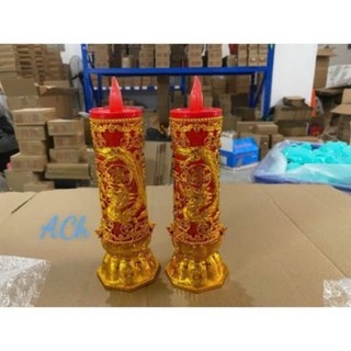Cặp đèn bàn thờ long phụng mang lại may mắn, dùng pin trang trí bàn thờ gia tiên,bàn phật...