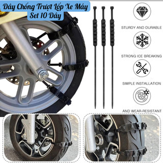 Dây Chống Trượt Lốp Xe Máy Set 10 Dây – Bám Đường Tốt, Chống Trơn Trượt, Dễ Lắp Đặt, Siêu Bền