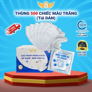 Sỉ thùng 1000 chiếc khẩu trang 5D người lớn Bảo Linh XL cao cấp dày dặn chống tia UV