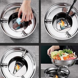 Bếp Cồn Khô inox chắn gió cao cấp Mini Du Lịch Tiện Lợi - Bếp cồn lẩu nướng nhỏ gọn dễ dàng mang đi dã ngoại new