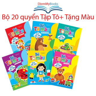 Sách- Bộ 20 Quyển Tập Tô Màu Song Ngữ Cho Bé Từ 3 4 5 6 Tuổi Mẫu Giáo Mầm Non Nhiều Chủ Đề- Tặng 1 Hộp Màu ( Có Tách Lẻ)