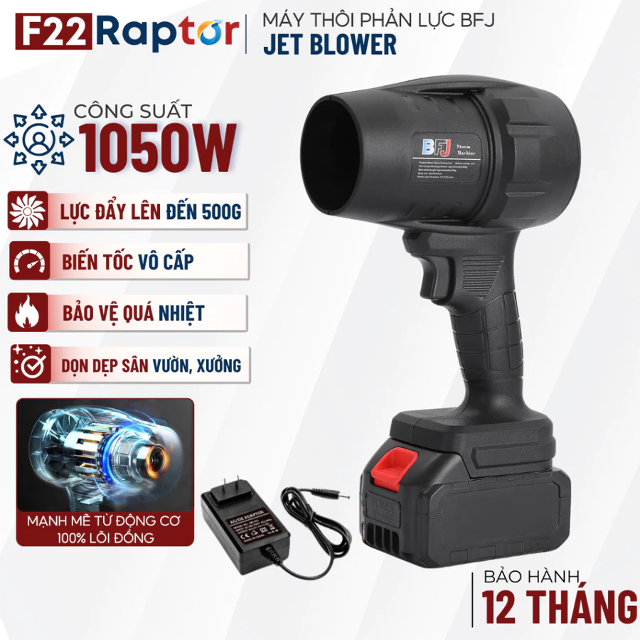 Máy Thổi Bụi Cầm Tay 1050W 28.000rpm – Dùng Pin 10/15/20 Cell – Thổi Lá Sân Vườn – Bảo Hành 1 Năm