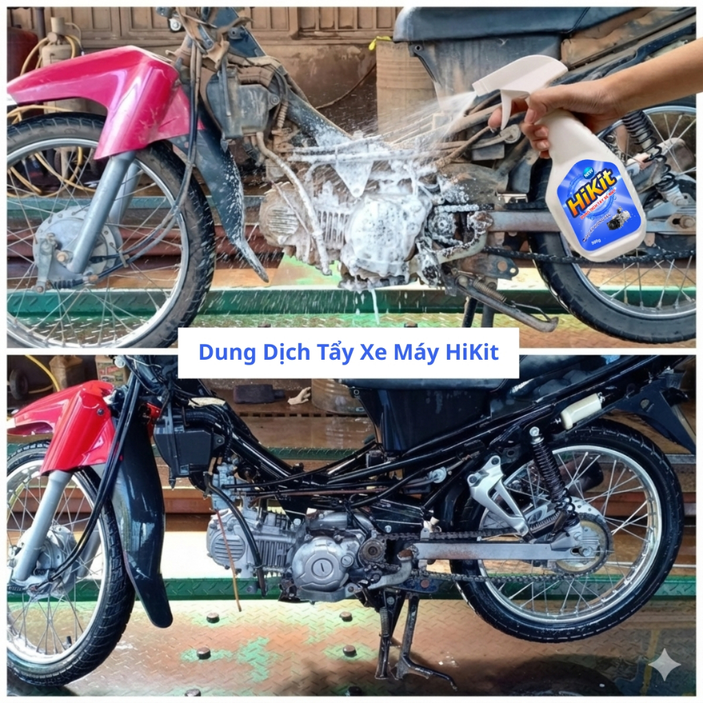 Dung dịch tẩy xe máy, đầu bò, lốc máy, tẩy rỉ sét HiKit 500g - 1
