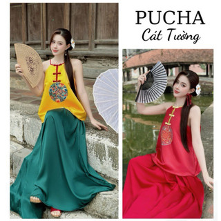 Sét yếm Cát Tường mặc Tết, Trung Thu, yếm chụp sen TKCCt