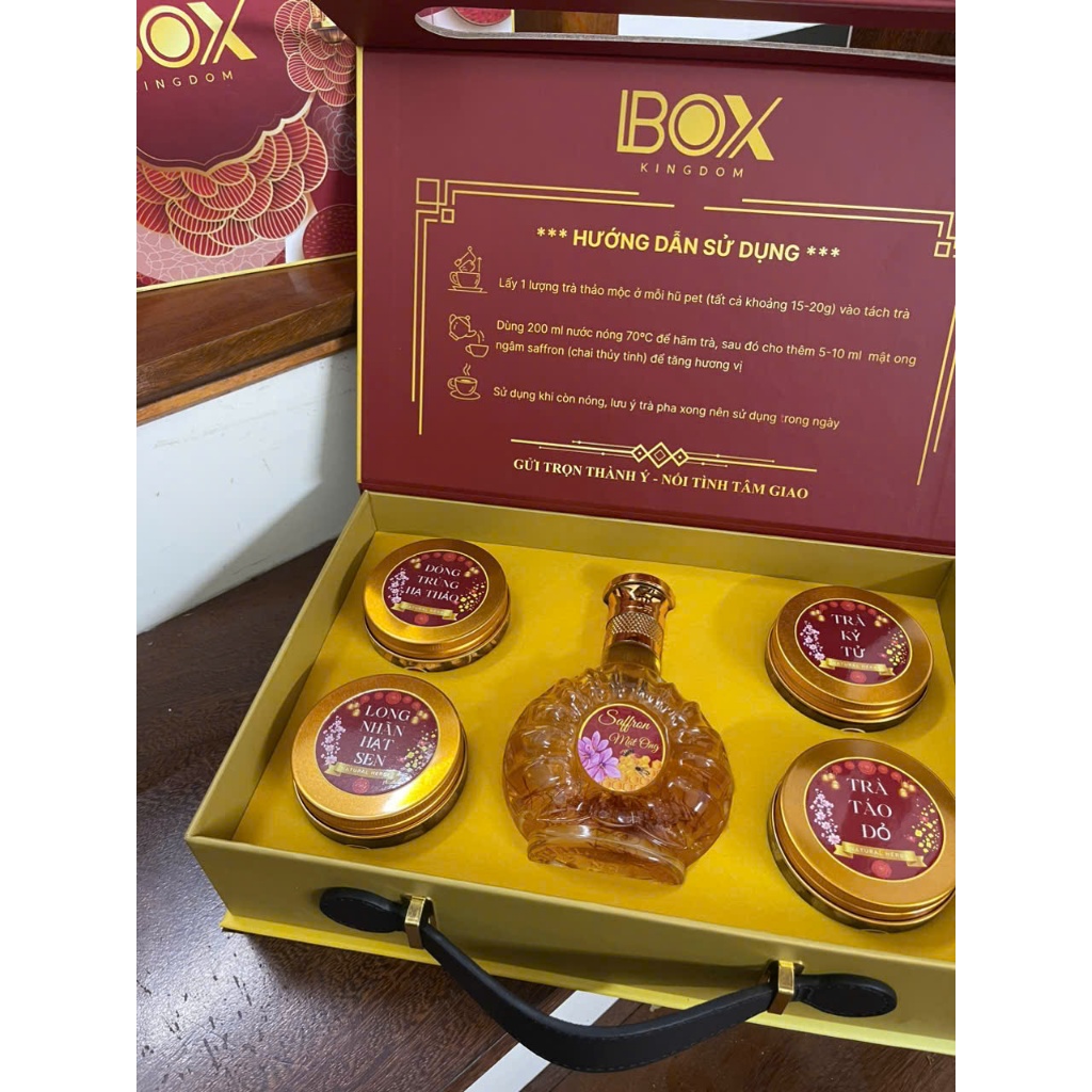 Combo 3 Set Quà Tết, Bộ Quà Tết Gồm Saffron Mật Ong, Đông Trùng Hạ Thảo & Táo Đỏ Kỷ Tử Long Nhãn Hạt Sen