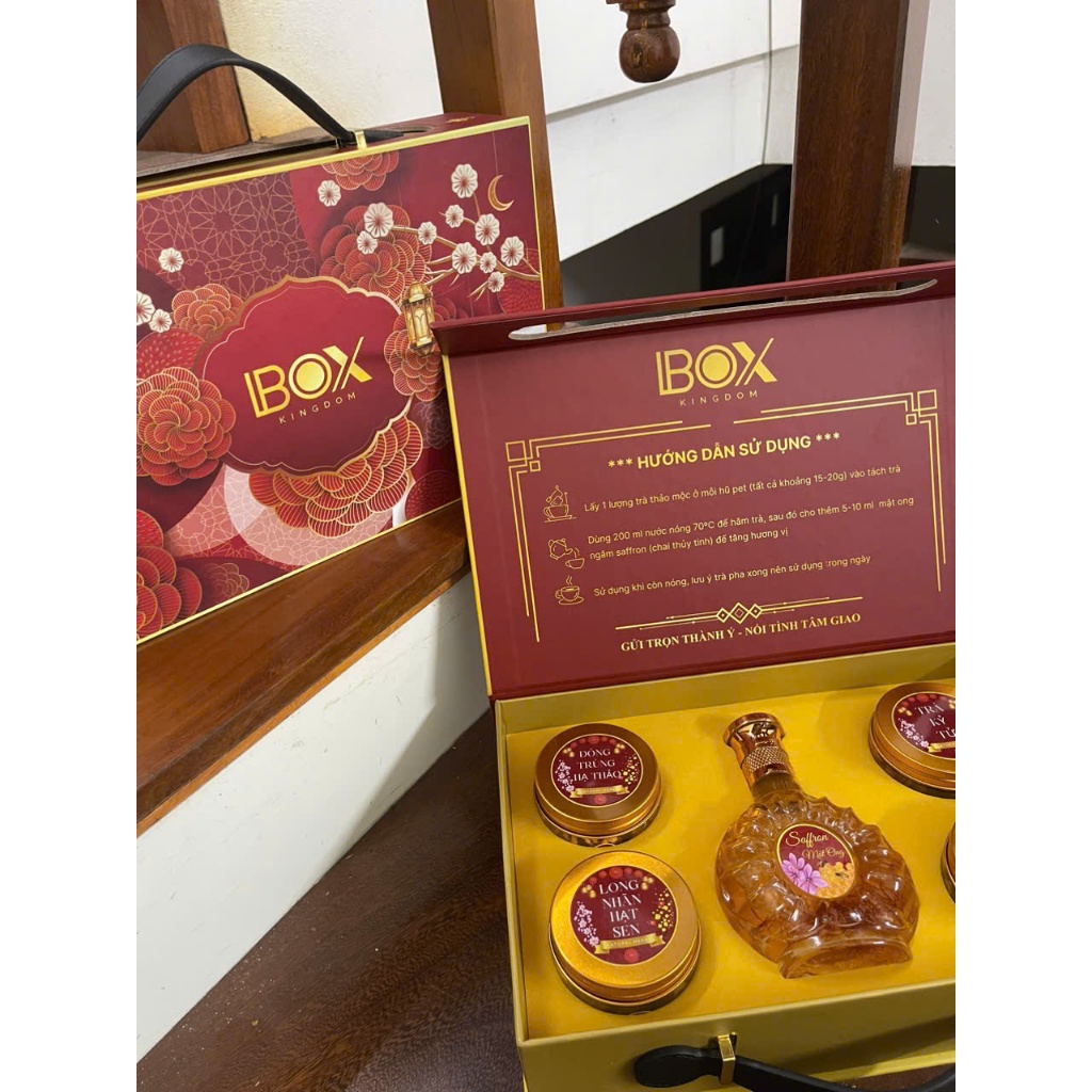 Combo 3 Set Quà Tết, Bộ Quà Tết Gồm Saffron Mật Ong, Đông Trùng Hạ Thảo & Táo Đỏ Kỷ Tử Long Nhãn Hạt Sen