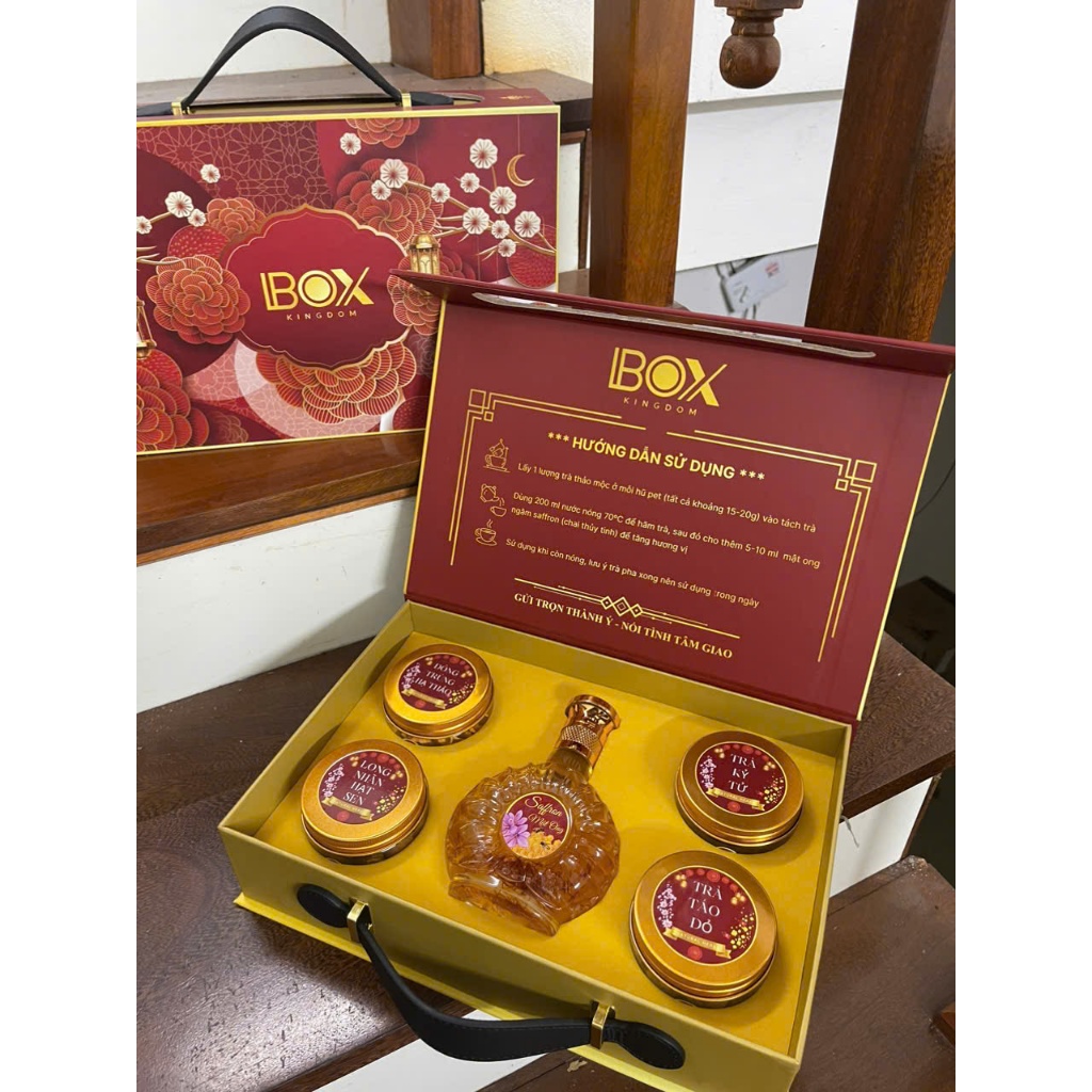 Combo 3 Set Quà Tết, Bộ Quà Tết Gồm Saffron Mật Ong, Đông Trùng Hạ Thảo & Táo Đỏ Kỷ Tử Long Nhãn Hạt Sen