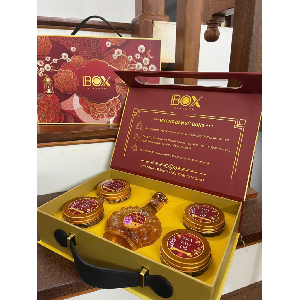 Combo 3 Set Quà Tặng Tết Thảo Mộc BOX KINGDOM Sang Trọng Ngũ Vị Cao Cấp
