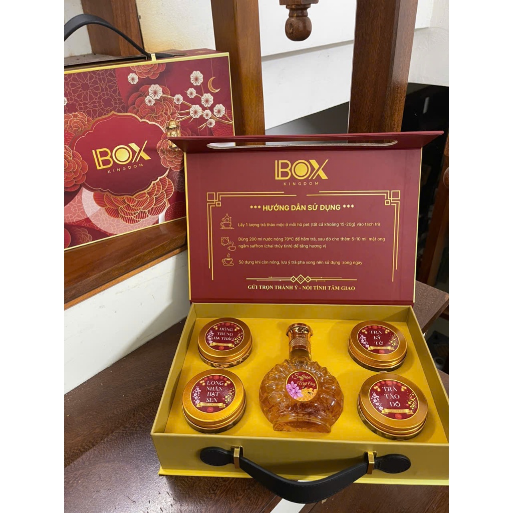 Combo 3 Set Quà Tết, Bộ Quà Tết Gồm Saffron Mật Ong, Đông Trùng Hạ Thảo & Táo Đỏ Kỷ Tử Long Nhãn Hạt Sen