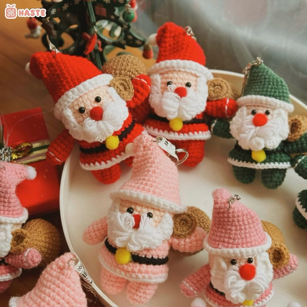 Móc Khoá Len Tổng Hợp Noel Giáng Sinh Mochi Cây Thông Ông Già Santa Người Tuyết Tuần Lộc Snowman Handmade by Haste