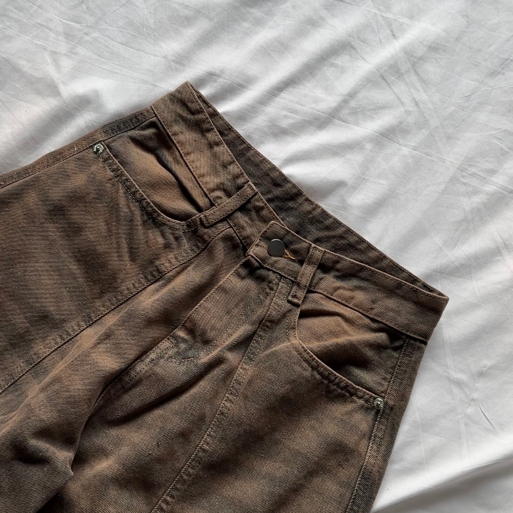 [ New Arrival ] SLICK - Quần Jean Ống Cong Túi Sườn Chéo Phối Line- Phong Cách Đường Phố- Local Brand THE SLICK WAY
