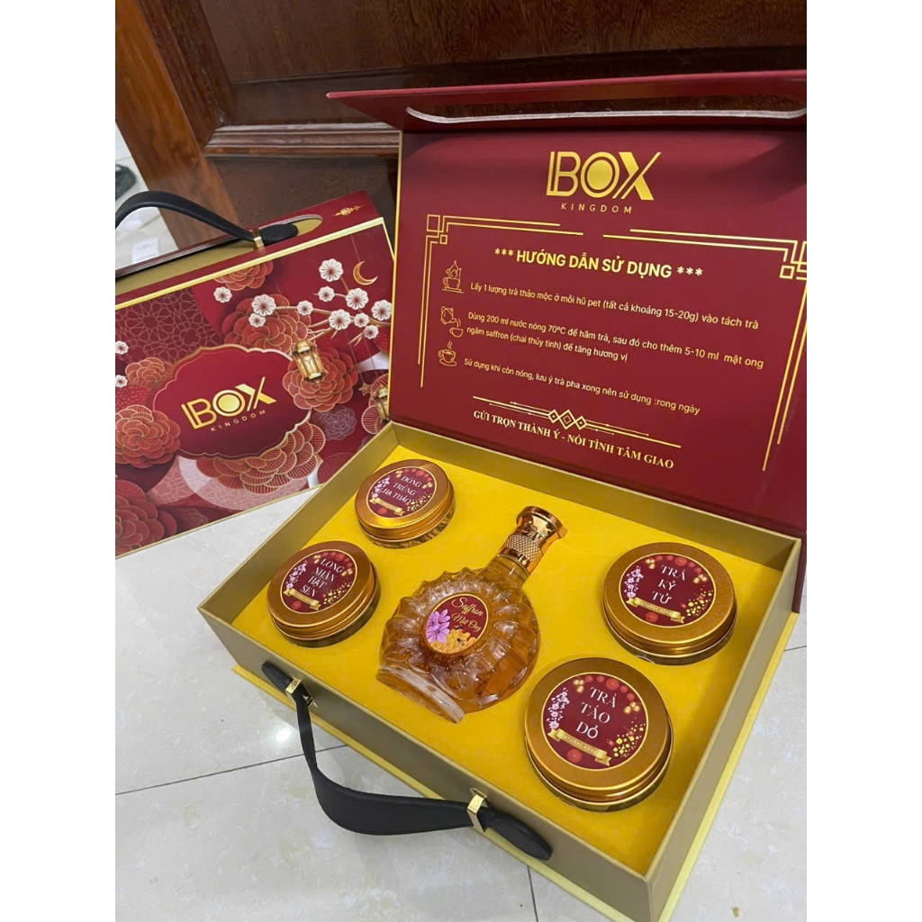 Set Quà Tết 2026 Trà Thảo Mộc Và Mật Ong Ngâm Saffron Cao Cấp