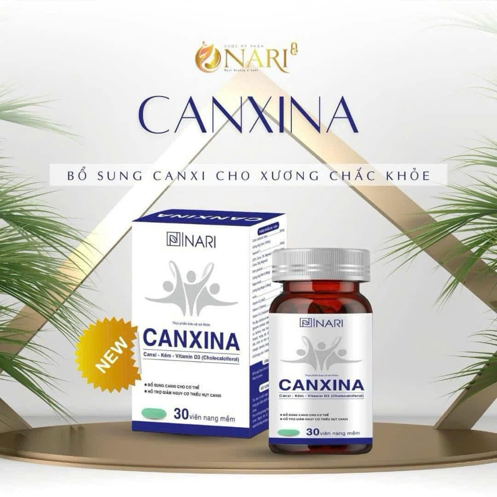 Canxi nano Nari bổ sung canxi kẽm vitamin D3 , K3 , A giúp xương chắc khỏe , tăng chiều cao 30v