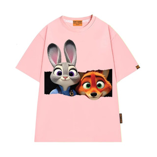 Áo Thun Form Rộng NGỐ TEE Phim Zootopia 2 Nick và Judy Dễ Thương Vải Cotton 75 Mềm Mịn Hot Trend