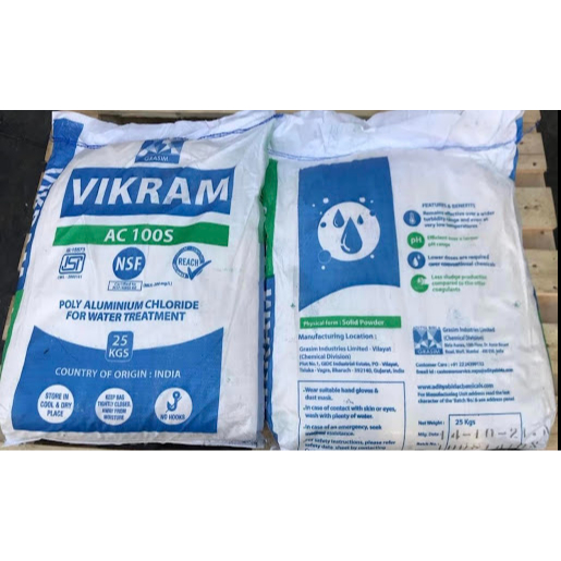 PAC Ấn Độ Vikram 31%, PAC Trắng, Hóa chất trợ lắng nuôi trồng thủy sản, xử lý nước
