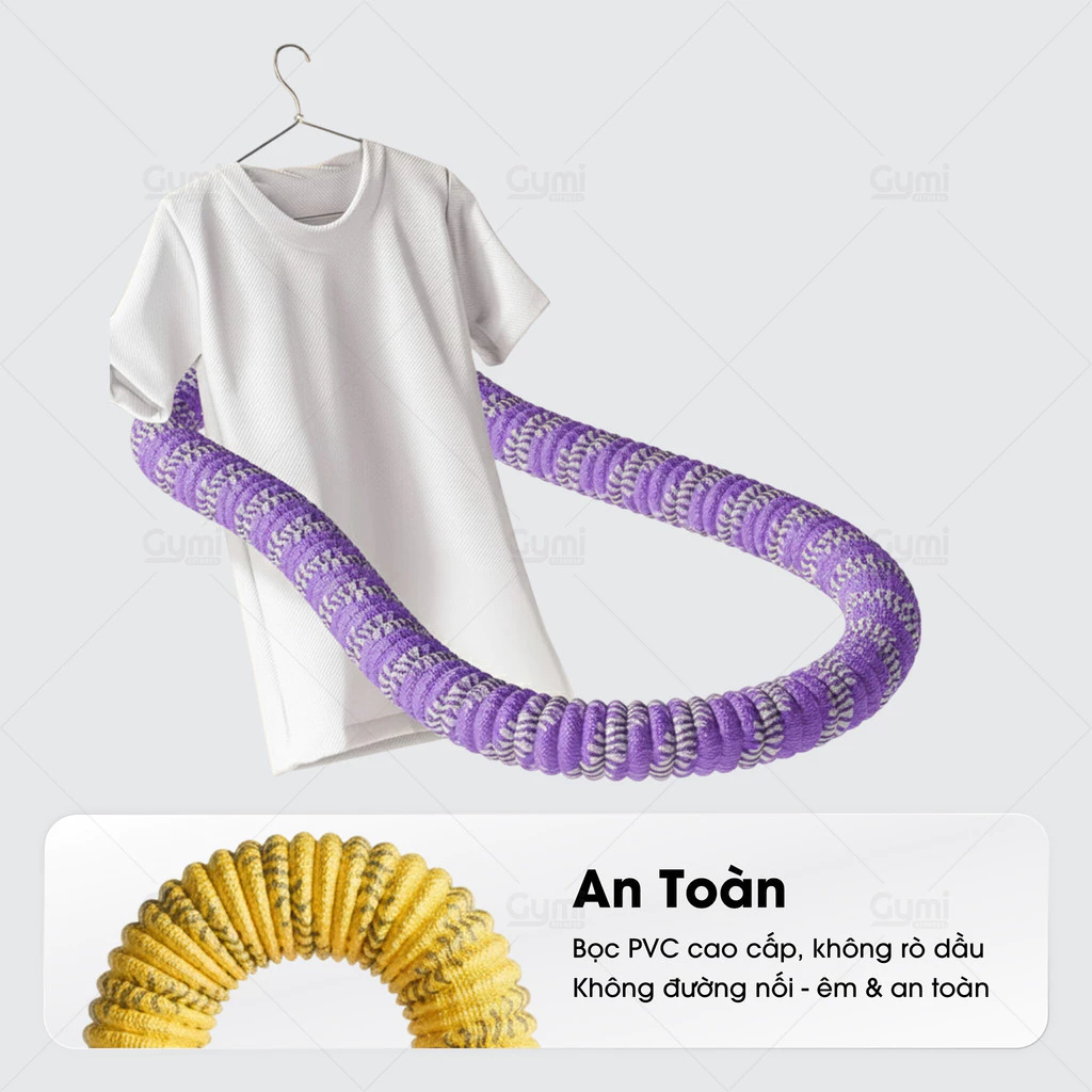 Vòng Lắc Eo Lò Xo Bọc Vải Dệt Kim Mềm Tập Thể Dục, Tập Yoga Tại Nhà Chất Liệu Thép Bọc Vải Cao Cấp
