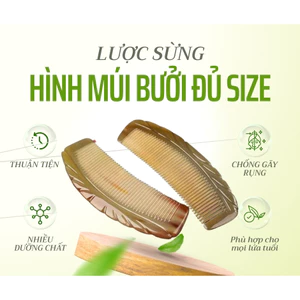 Lược sừng múi bưởi khía cao cấp chải tóc gỡ rối và massage da đầu- MỸ NGHỆ DƯỠNG SINH HT