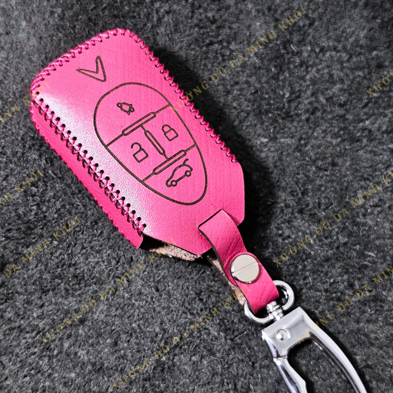 Bao da chìa khoá xe Vinfast VFe34/VF8, VF6, VF9 ,Da bò thật ,Khâu thủ công