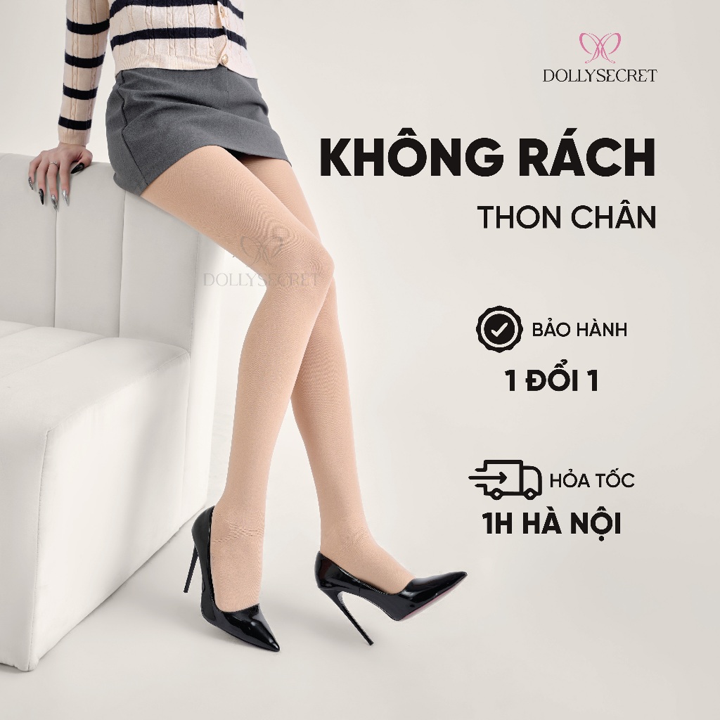 Quần Tất Không Rách DOLLYSECRET Quần Tất Che Khuyết Điểm Thon Chân Mềm Mịn T56