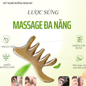 Lược sừng đa năng massage da đầu kích thích mọc tóc và massage cổ vai gáy đả thông kinh lạc