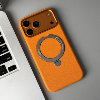 Ốp X-LEVEL DA BETTER PREMIUM kèm giá đỡ vòng kim loại dựng máy chống bám vân tay dành cho iphone 17Promax