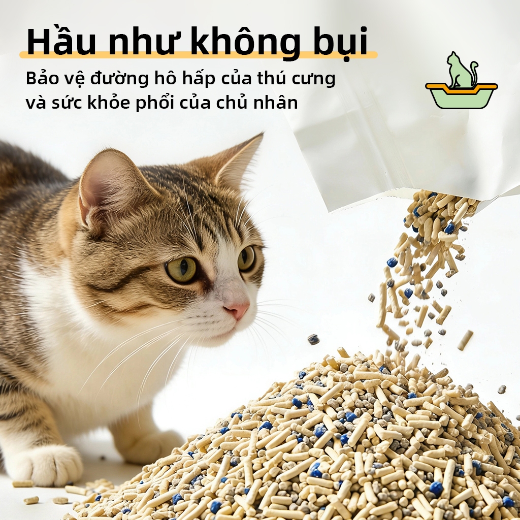 6L Đậu phụ mèo cát  vệ sinh cho mèo khử mùi  sinh cho mèo Kết hợp nhanh  Khử mùi mạnh mẽ  cát đậu nành  vệ sinh mèo