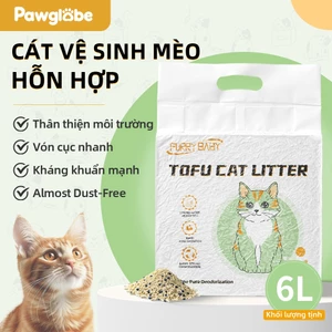 6L Đậu phụ mèo cát vệ sinh cho mèo khử mùi sinh cho mèo Kết hợp nhanh Khử mùi mạnh mẽ cát đậu nành vệ sinh mèo