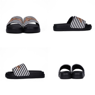 Dép Quai Ngang Hadoo Nam và Nữ, chất liệu denim sọc - Đế 5cm tăng chiều cao, quai mềm kiểu dép slip