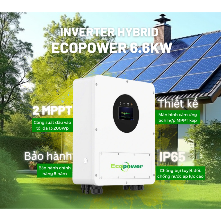 (6.6KW )Inverter hybrid ECOPOWER IP65 1 PHA - Biến tần lưu trữ năng ...