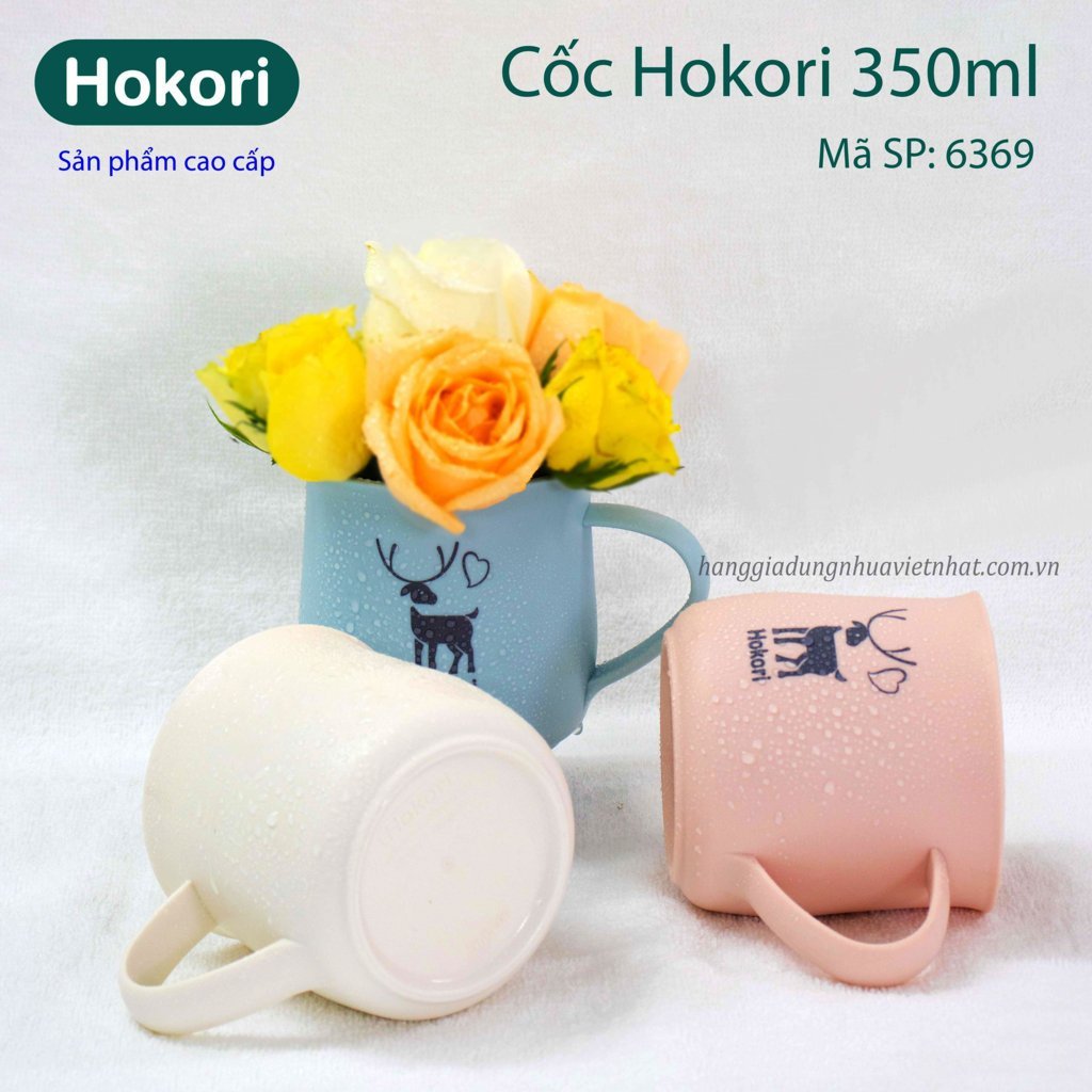 Cốc Nhựa Hokori 350ml Xinh Xắn Có Quai Cầm - H1986