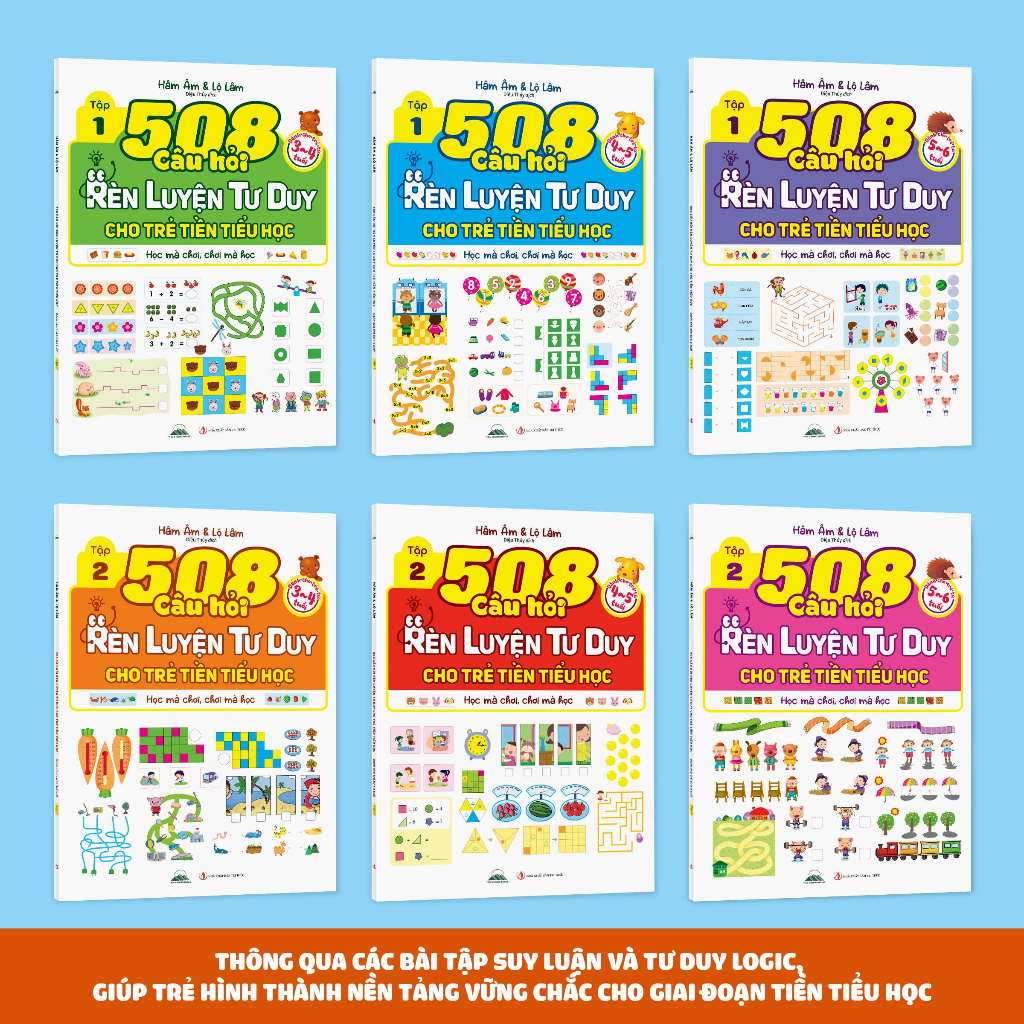 Bộ Sách – 508 Câu Hỏi Rèn Tư Duy Cho Trẻ Tiền Tiểu Học 3–6 Tuổi - Giúp Bé Phát Triển Toàn Diện Ngôn Ngữ Tư Duy