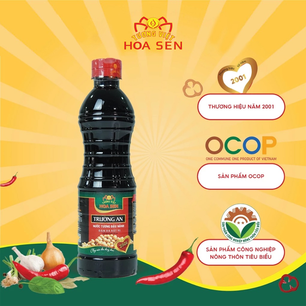 Nước tương Trường An chai 500ml - Tương Việt Hoa Sen - Đậm đà bắt vị