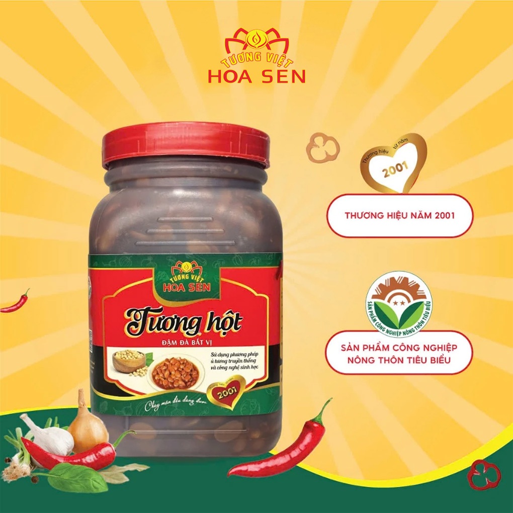 Tương Hột Lố 900g - Tương Việt Hoa Sen - Đậm đà bắt vị