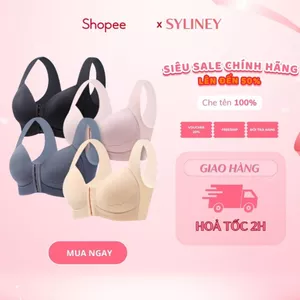 Áo lót bigsize cài trước tạo khe nâng ngực SYLINEY, chất liệu su đúc mềm mịn, đai lưng bản to che mỡ lưng mỡ nách A30