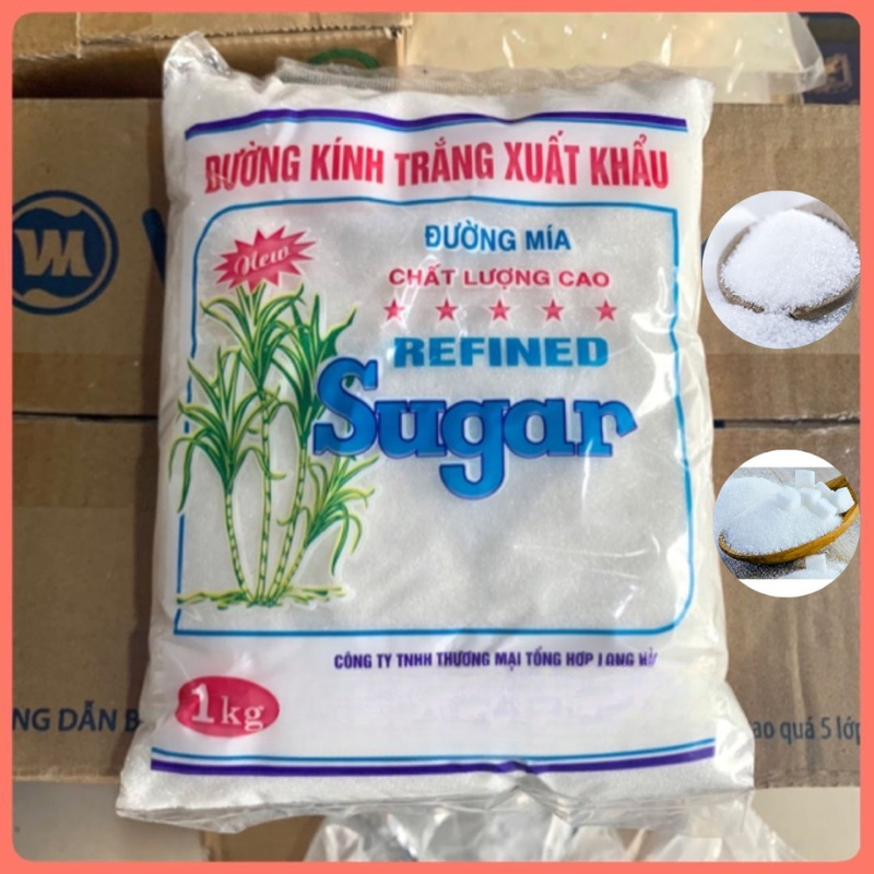 Đường Kính Trắng Xuất Khẩu Gói 1KG, Đường Mía Tinh Luyện, Nguyên Liệu Nấu Ăn Và Pha Chế