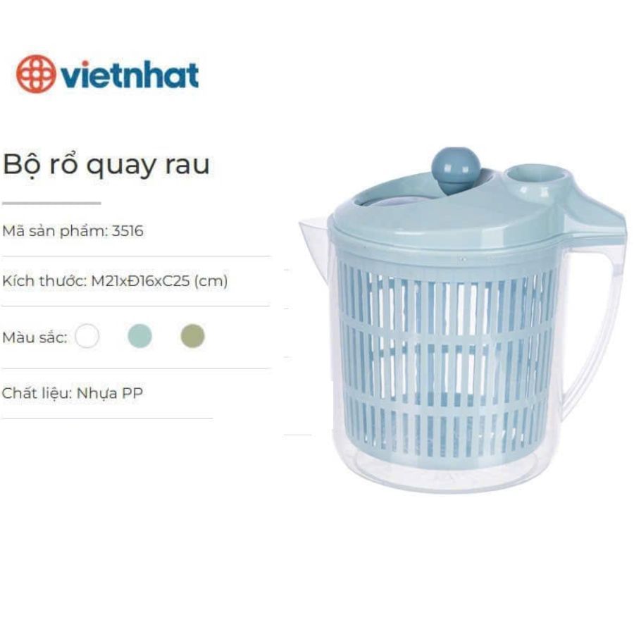 Rổ Quay Rau Củ  Ráo Nước Nhanh Khô Hàng Việt Nhật 1986