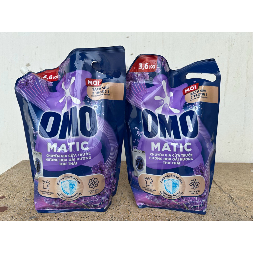 [ HOẢ TỐC ]  COM BO 2 Bịch Nước giặt OMo Oải Hương 3,6 /2,1 Kg CỬA TRƯỚC——-