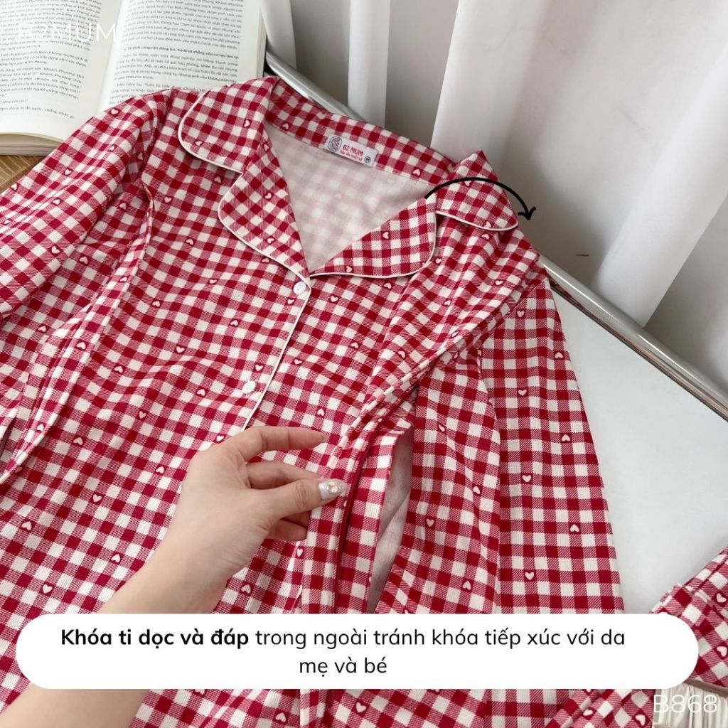 Bộ thu đông form pijama suông dễ mặc, phối viền trẻ trung, tiện lợi cho bé ti, mặc được thường & bầu b868 b759