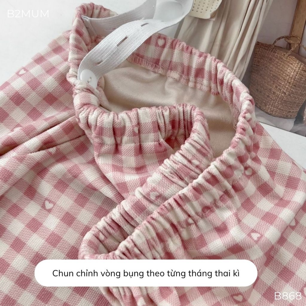 Bộ thu đông form pijama suông dễ mặc, phối viền trẻ trung, tiện lợi cho bé ti, mặc được thường & bầu b868 b759