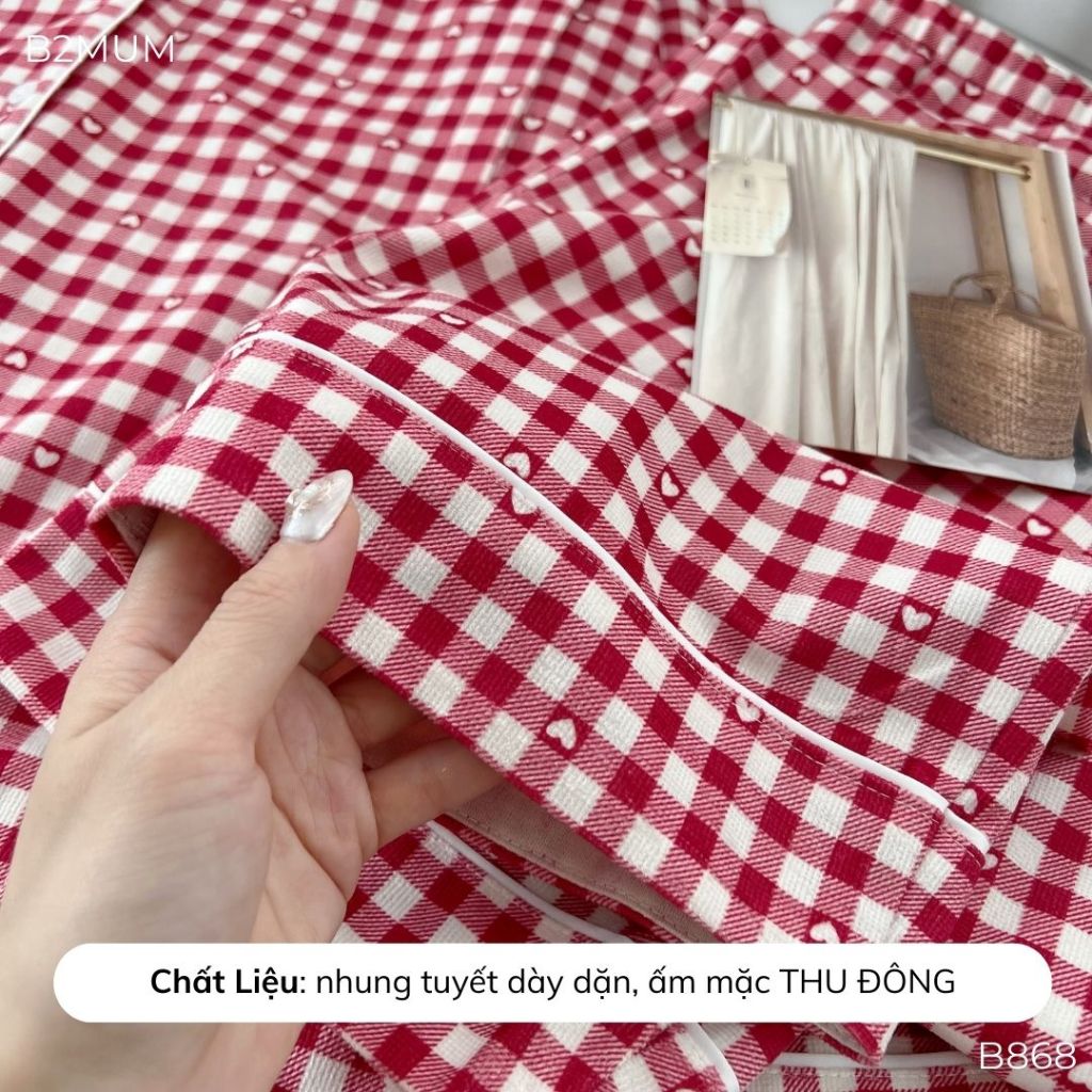 Bộ thu đông form pijama suông dễ mặc, phối viền trẻ trung, tiện lợi cho bé ti, mặc được thường & bầu b868 b759