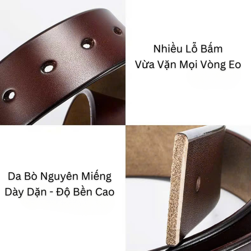Thắt Lưng Nam Da Bò Thật Classic Leather, Dây Nịt Nam Cao Cấp Bền Đẹp Dễ Phối Đồ