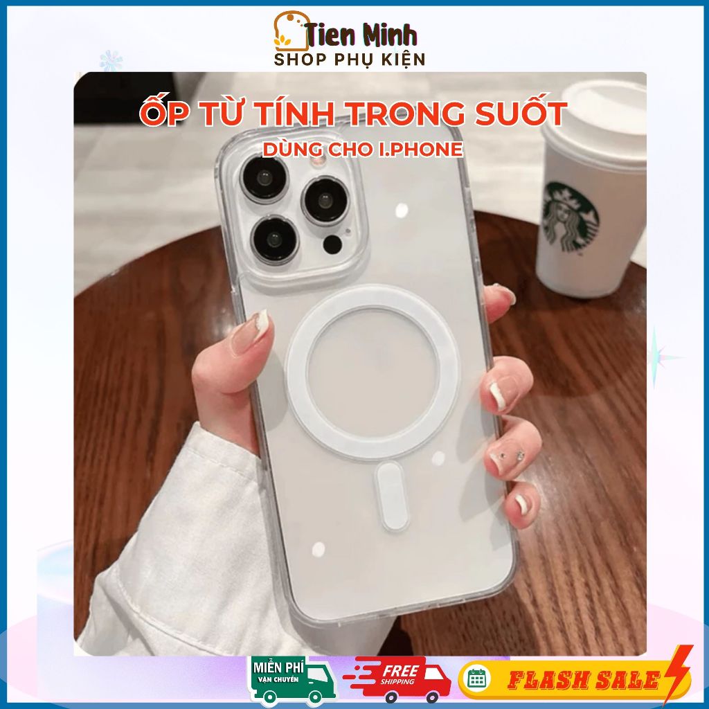 Ốp Lưng Trong Có Vòng Từ Tính Cao Cấp Dùng Cho i.Phone Các Mã 11 12 13 14 15 ProMax/16Pro/16Pls