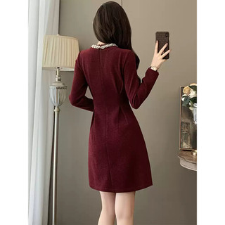 Đầm thiết kế phối cổ trẻ trung Zimmy dress màu đỏ đô