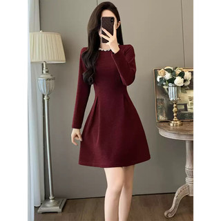 Đầm thiết kế phối cổ trẻ trung Zimmy dress màu đỏ đô