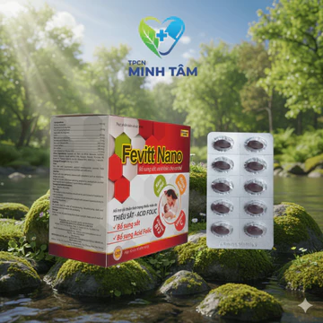 (4M) Viên uống FEVITT NANO 100V bổ sung sắt, acid folic, bổ máu, cải thiện tình trạng thiếu máu - Hộp 100 viên